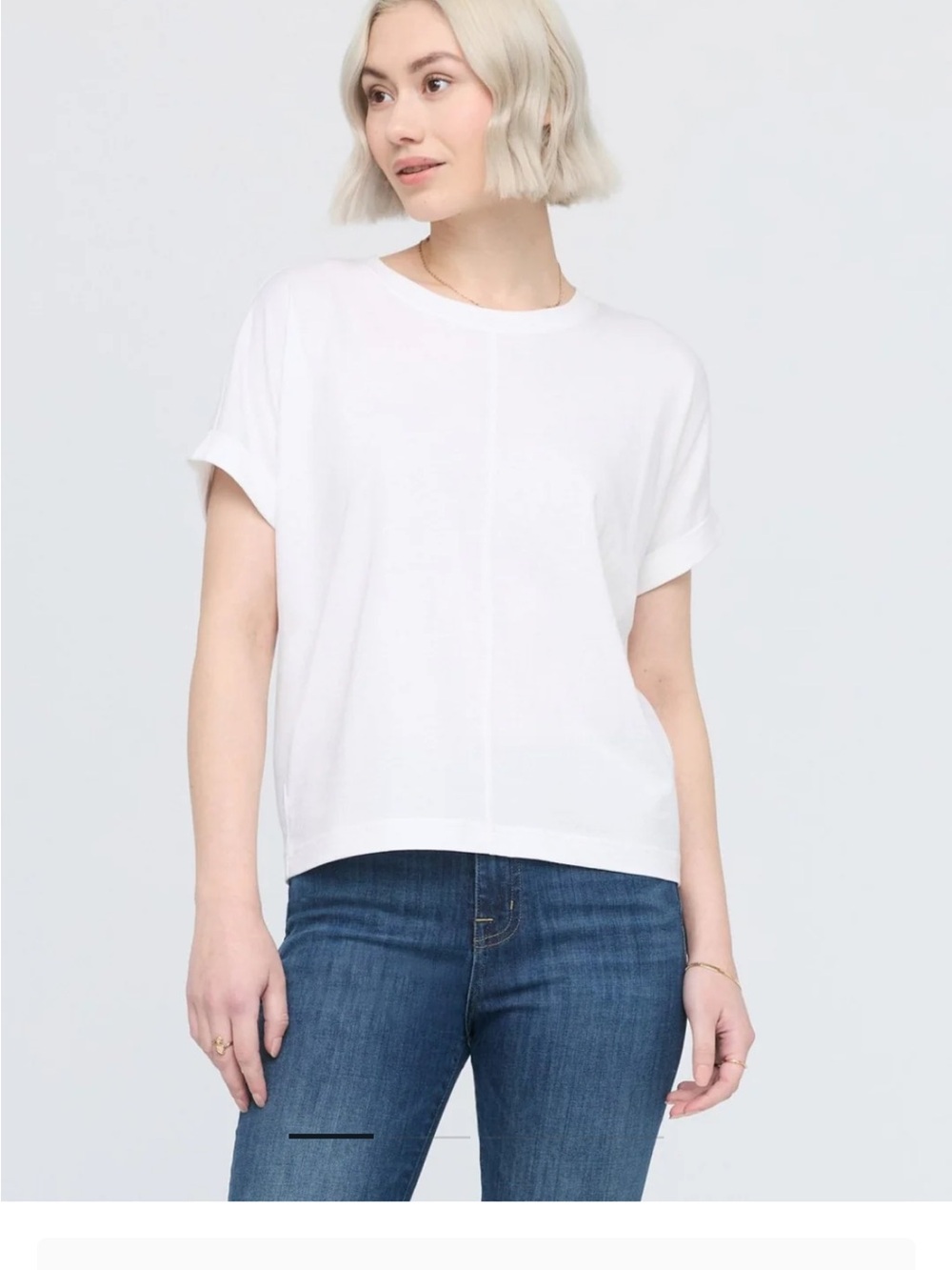 DUER Classic white dolman Pima cotton tee
